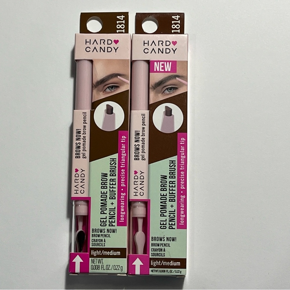 2x Hard Candy Brows Now! GEL POMADE BROW PENCIL+BRUSH #1814 Light/Medium 0.008oz